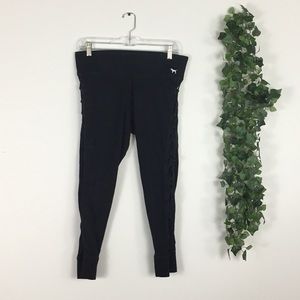 Pink Victoria Secret black yoga leggings Sz L